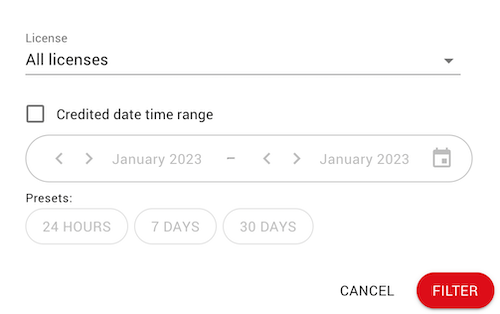 transactions filters