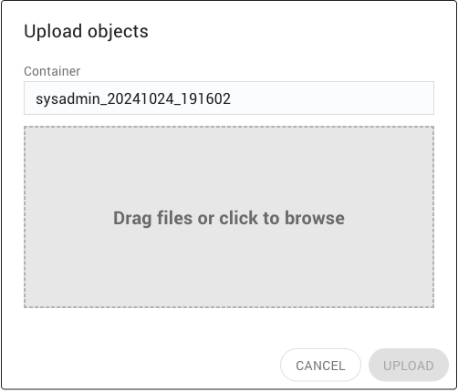 Upload dialog