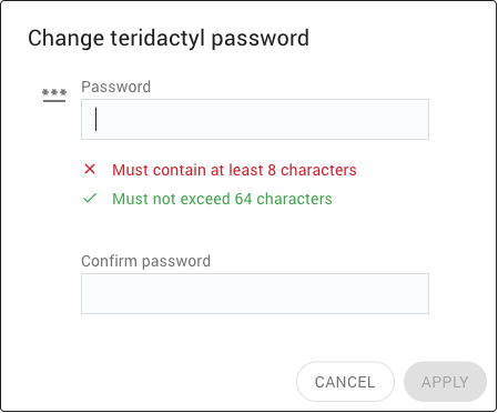 Change password dialog