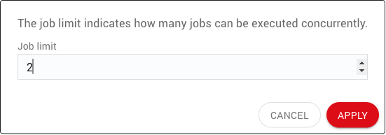 Job limit dialog