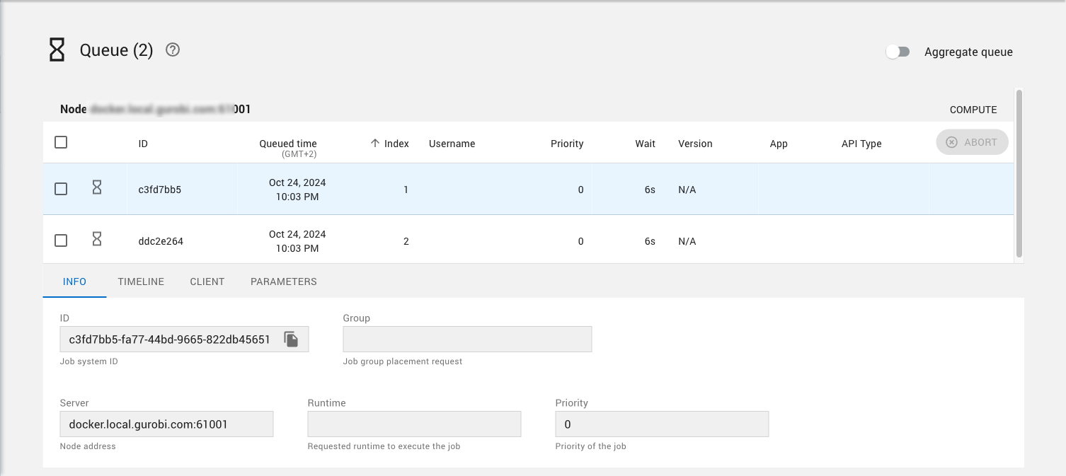 Non aggregated queue