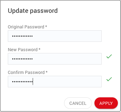 change password dialog